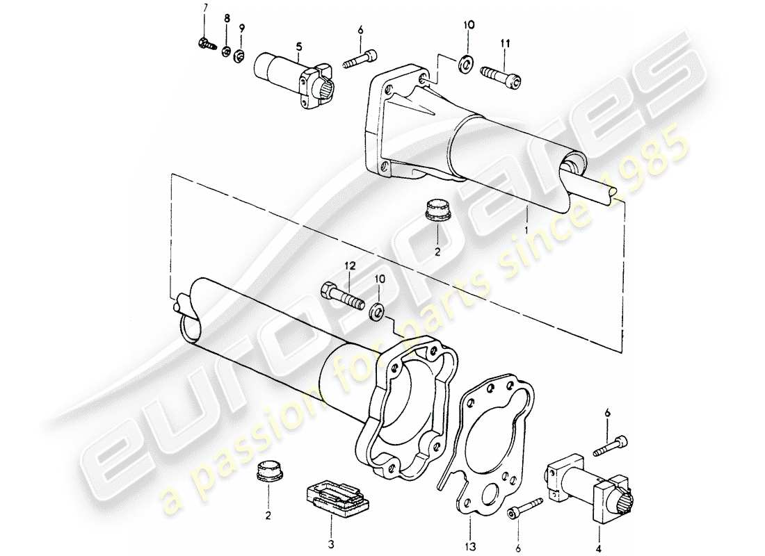 porsche 1989 (964) zentralrohr ersatzteildiagramm