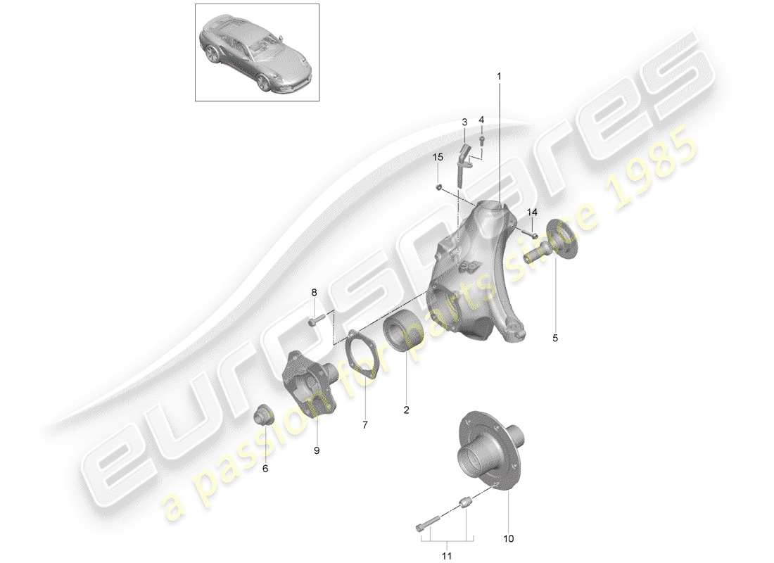 porsche 2017 (991-2 turbo) radträger ersatzteildiagramm