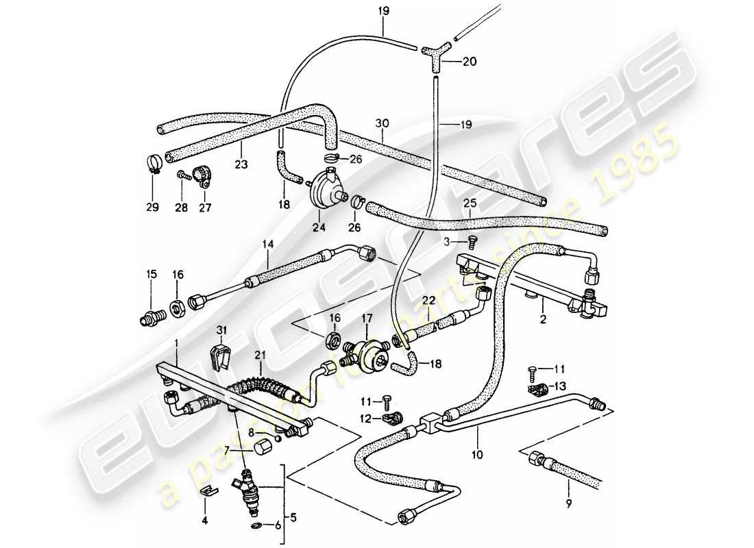 porsche 1990 (964) l-jetronic - lines ersatzteilliste