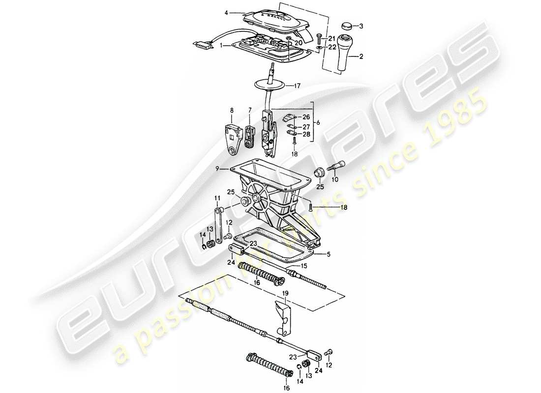 porsche 1994 (964) wahlhebel - tiptronic - d >> - mj 1991 ersatzteildiagramm