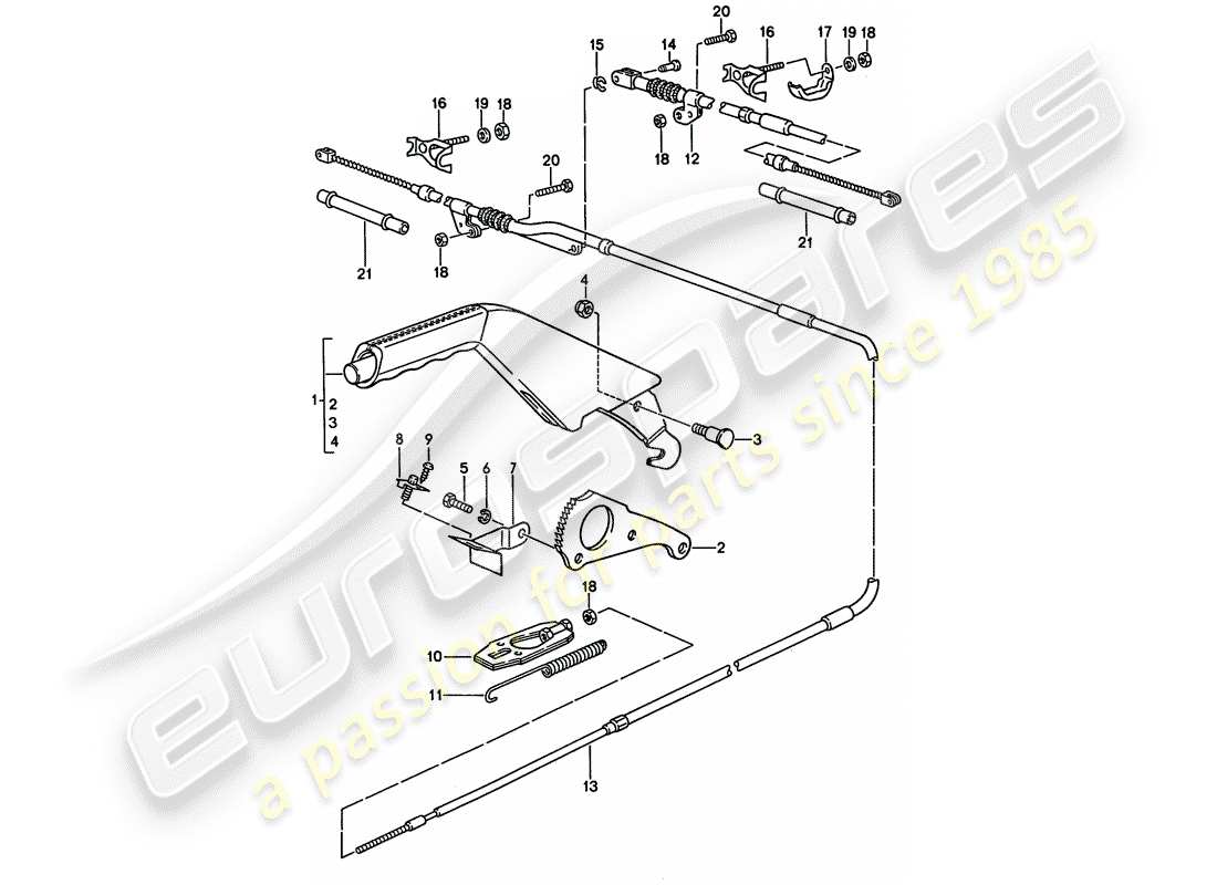 porsche 1995 (928) aktuator - handbremse ersatzteildiagramm