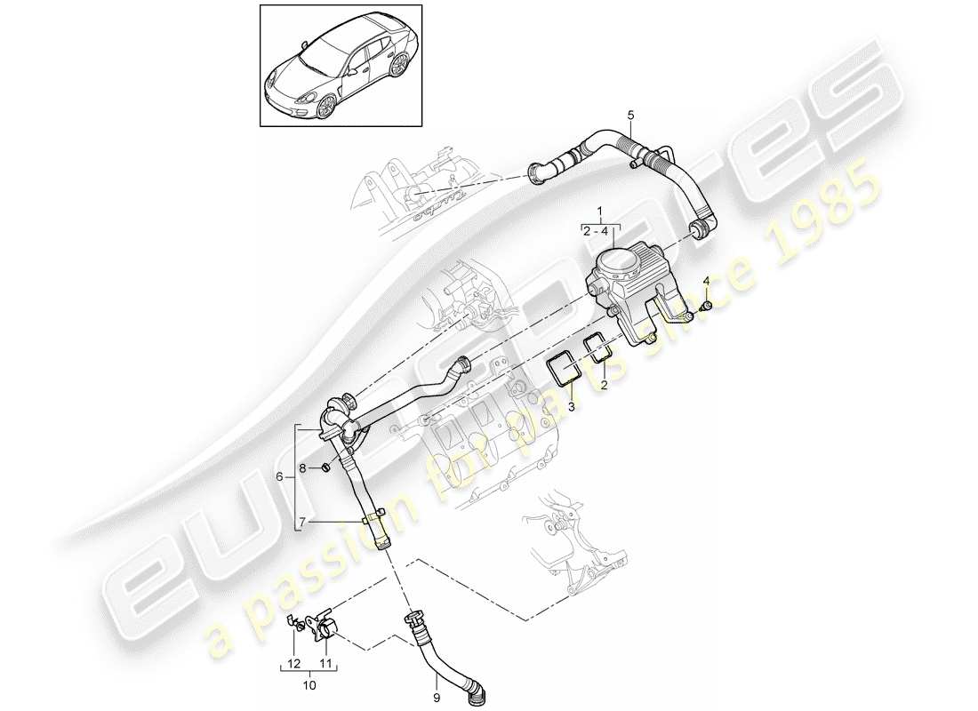 porsche 2015 (panamera 970) kurbelgehäuse-teilediagramm