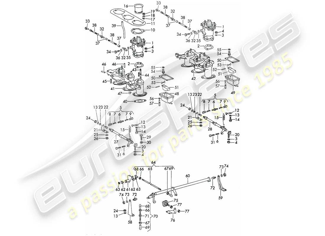 porsche 1966 (911/912) vergaser - system - mit: - - solex 40 pi-1 - - d >> - mj 1968 ersatzteildiagramm