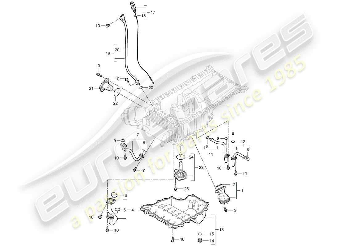 porsche 2008 (cayenne e1 9pa) saugrohr ersatzteildiagramm
