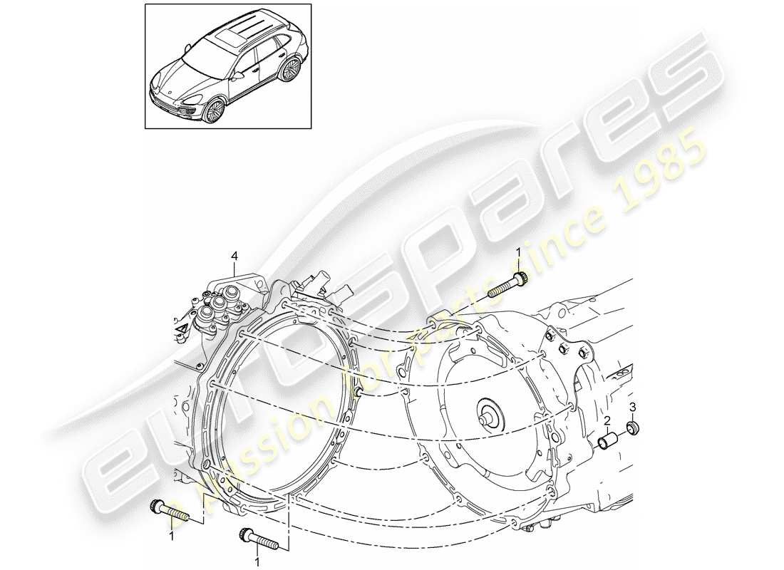 porsche 2012 (cayenne e2 92a) montageteile für motor u teilediagramm