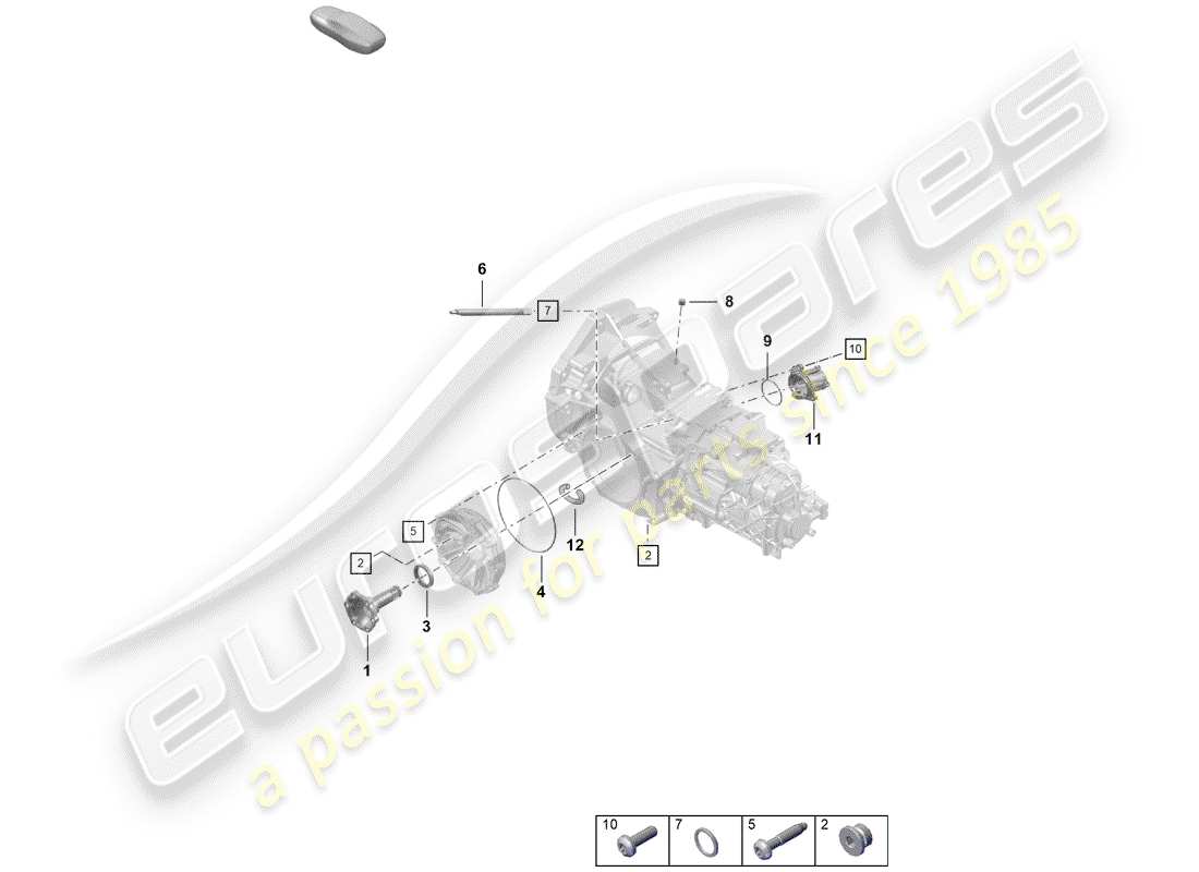 porsche 2019 (718 boxster spyder) schaltgetriebe ersatzteildiagramm
