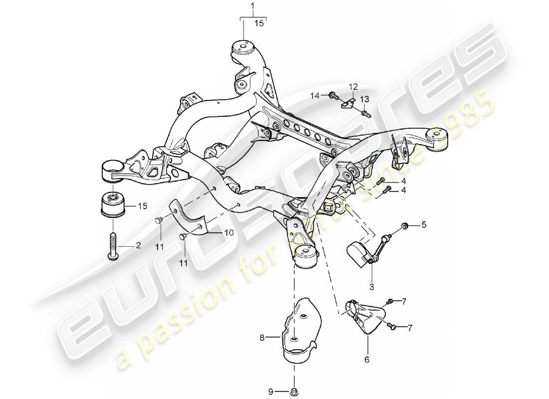porsche 2004 (cayenne e1 9pa) hinterachse teilediagramm