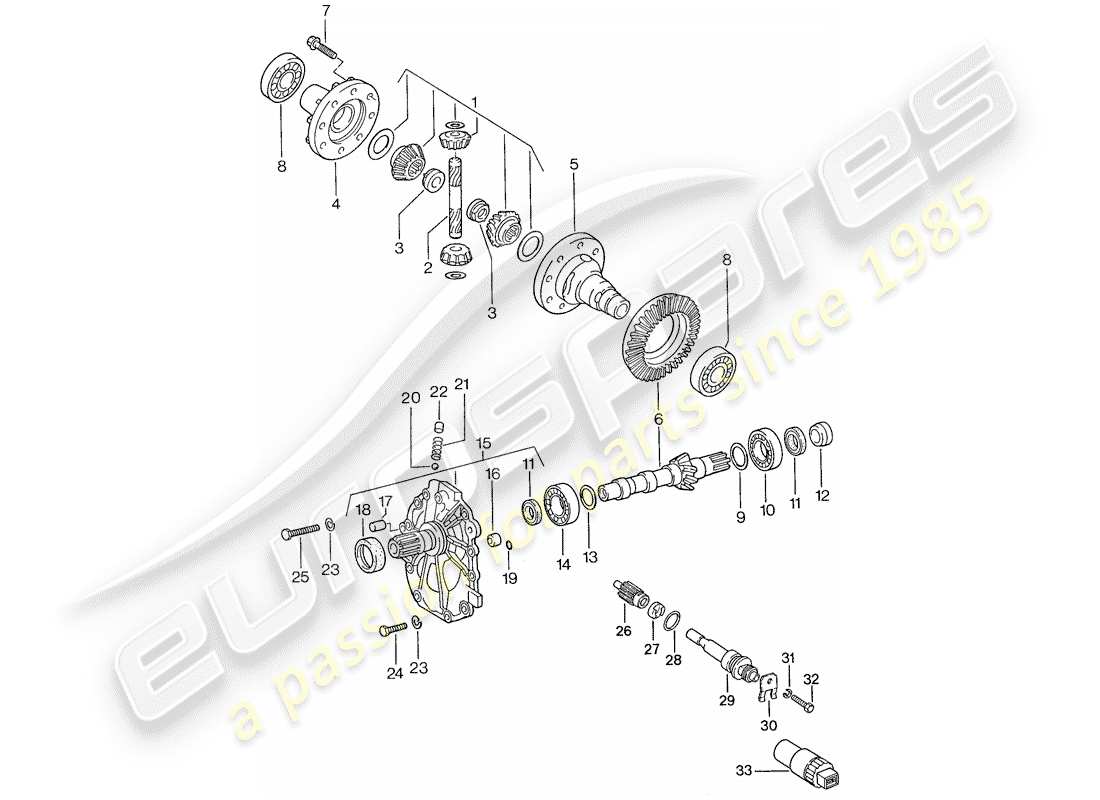 porsche 1990 (944) differential - für - automatikgetriebe - d >> - mj 1989 ersatzteildiagramm