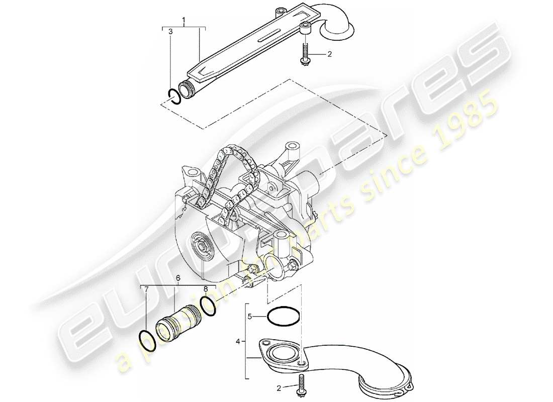 porsche 2004 (cayenne e1 9pa) ölpumpe ersatzteildiagramm