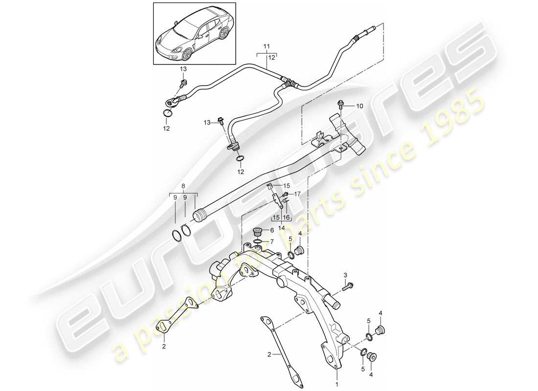 porsche 2015 (panamera 970) wasserkühlung 1 ersatzteildiagramm