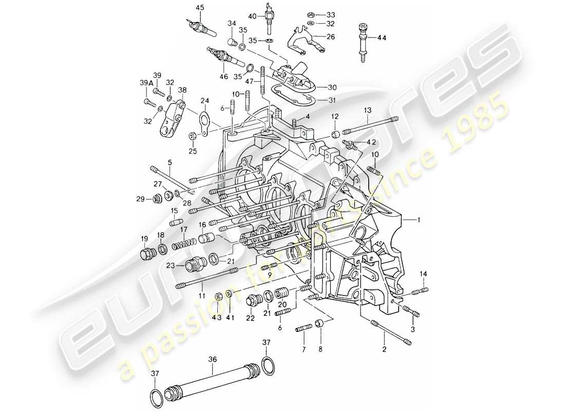 porsche 1994 (964) kurbelgehäuse-teilediagramm
