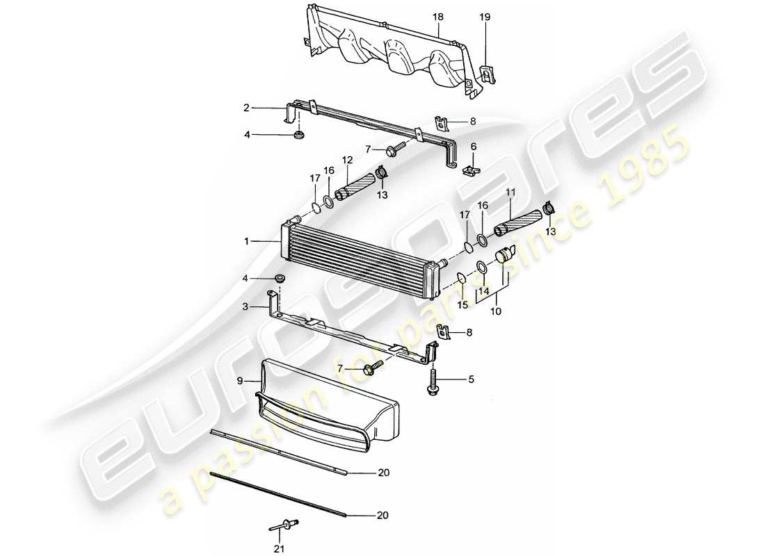 porsche 2005 (996 turbo / gt2) kühler-teilediagramm