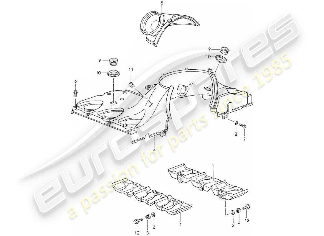 porsche 1995 (993) luftkanal teilediagramm