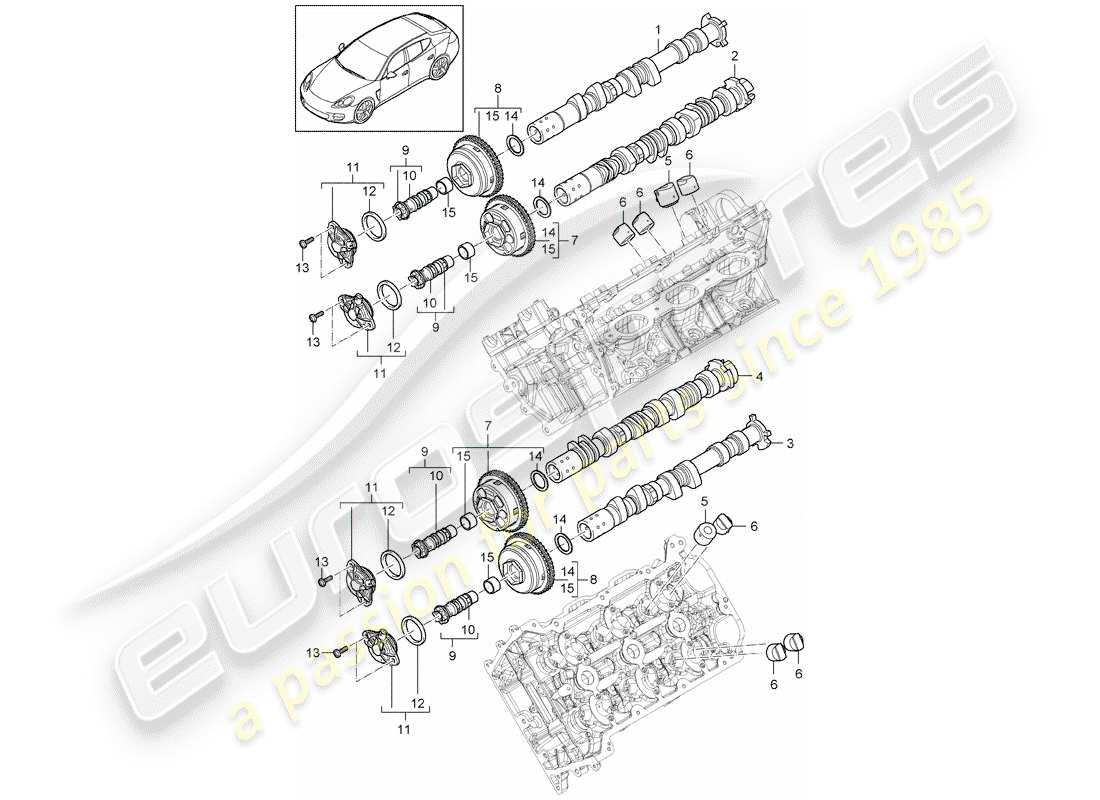porsche 2016 (panamera 970) nockenwelle teilediagramm