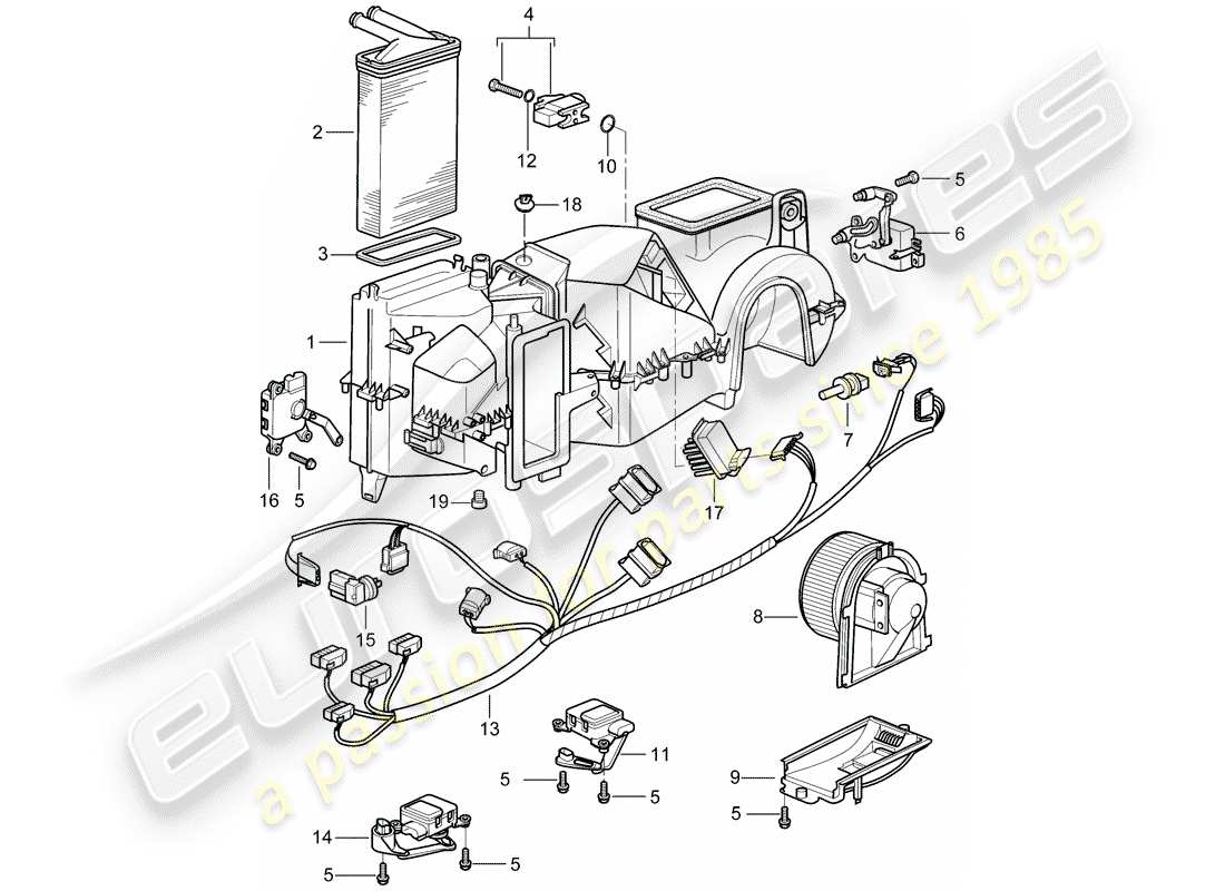 porsche 2002 (996 turbo / gt2) klimaanlage - einzelteile ersatzteilübersicht