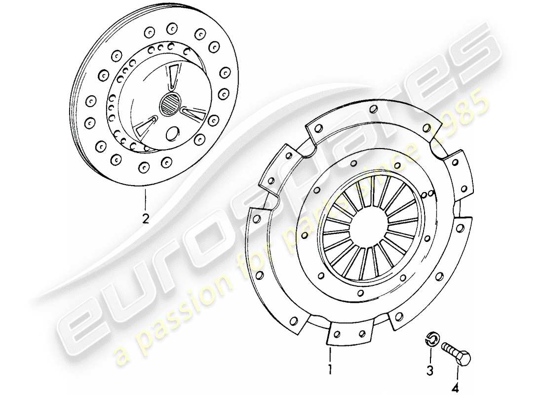 porsche 1965 (911/912) kupplung teilediagramm