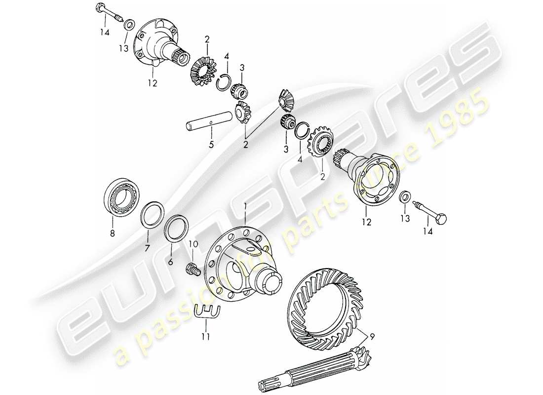 porsche 1965 (911/912) differential - sportomatic - d >> - mj 1968 ersatzteildiagramm