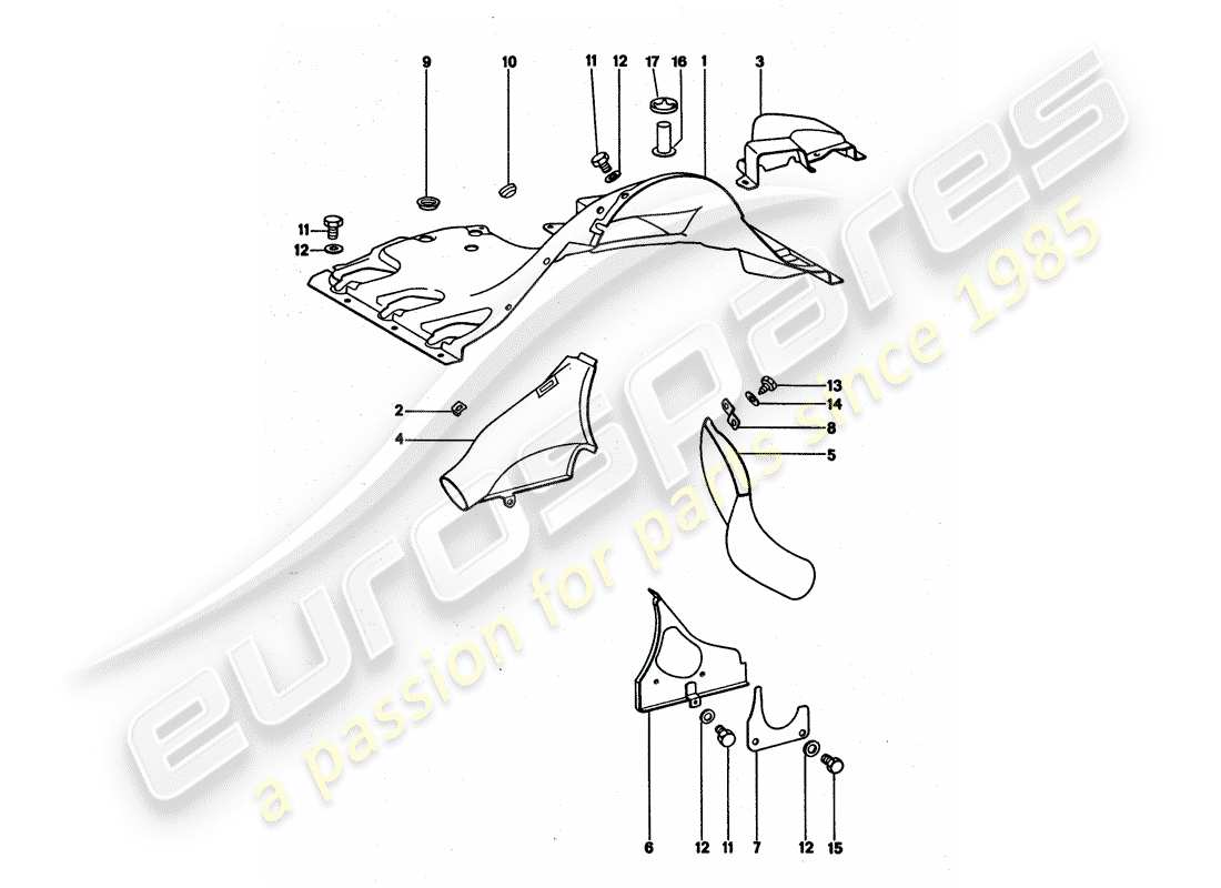 porsche 1976 (911 turbo) luftkanal teilediagramm