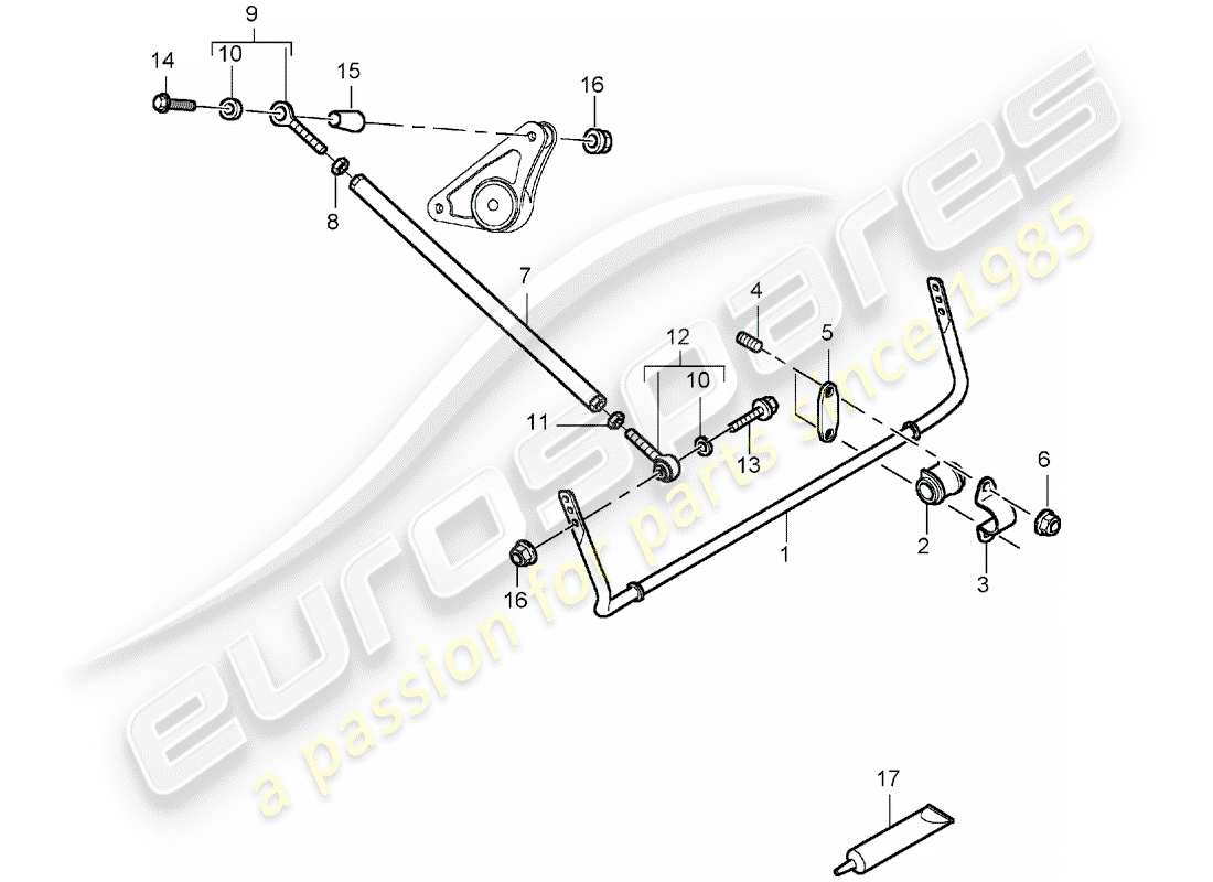 porsche 2005 (carrera gt) stabilisator - ersatzteildiagramm