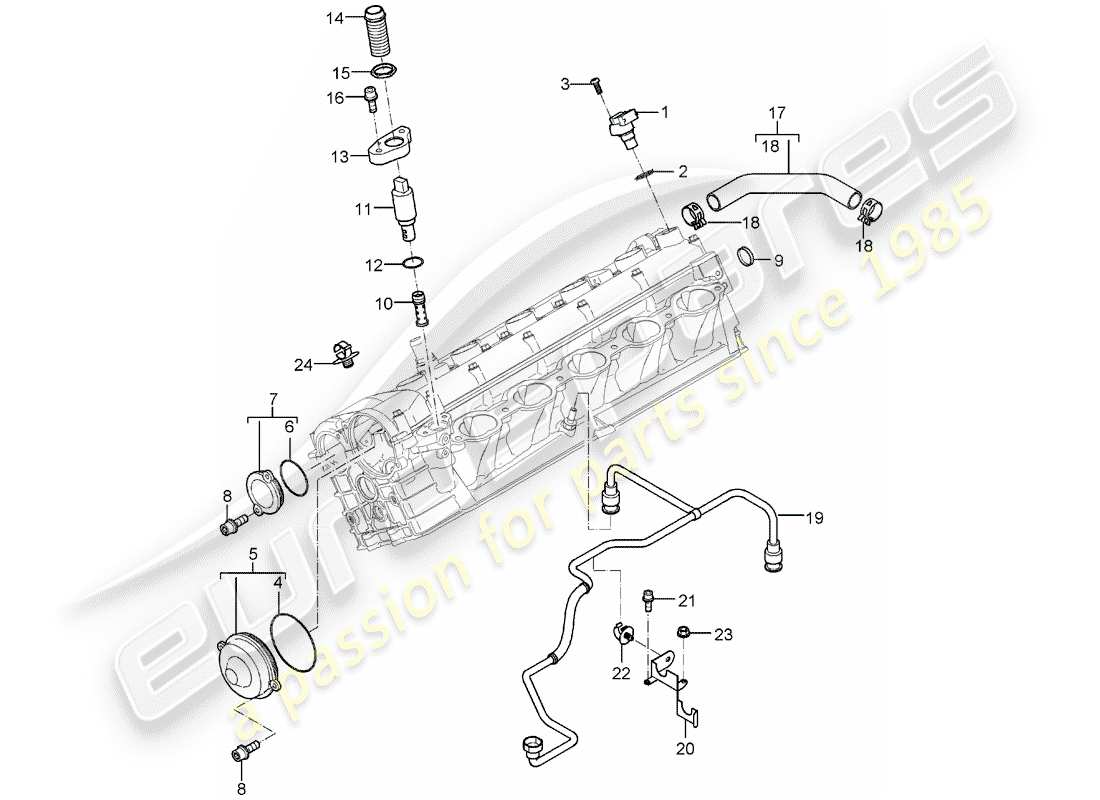 porsche 2005 (carrera gt) zylinderkopf - ventildeckel - zubehör ersatzteildiagramm