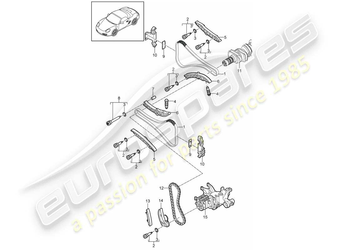 porsche 2009 (987 boxster) ventilsteuerung teilediagramm