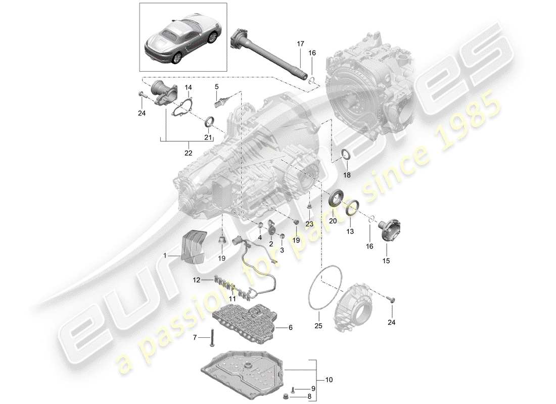 porsche 2019 (718 boxster) - pdk - teilediagramm