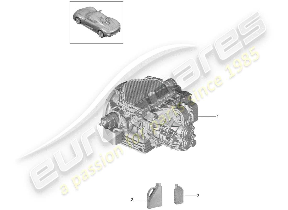 porsche 918 spyder (2015) ersatzteildiagramm für das getriebe