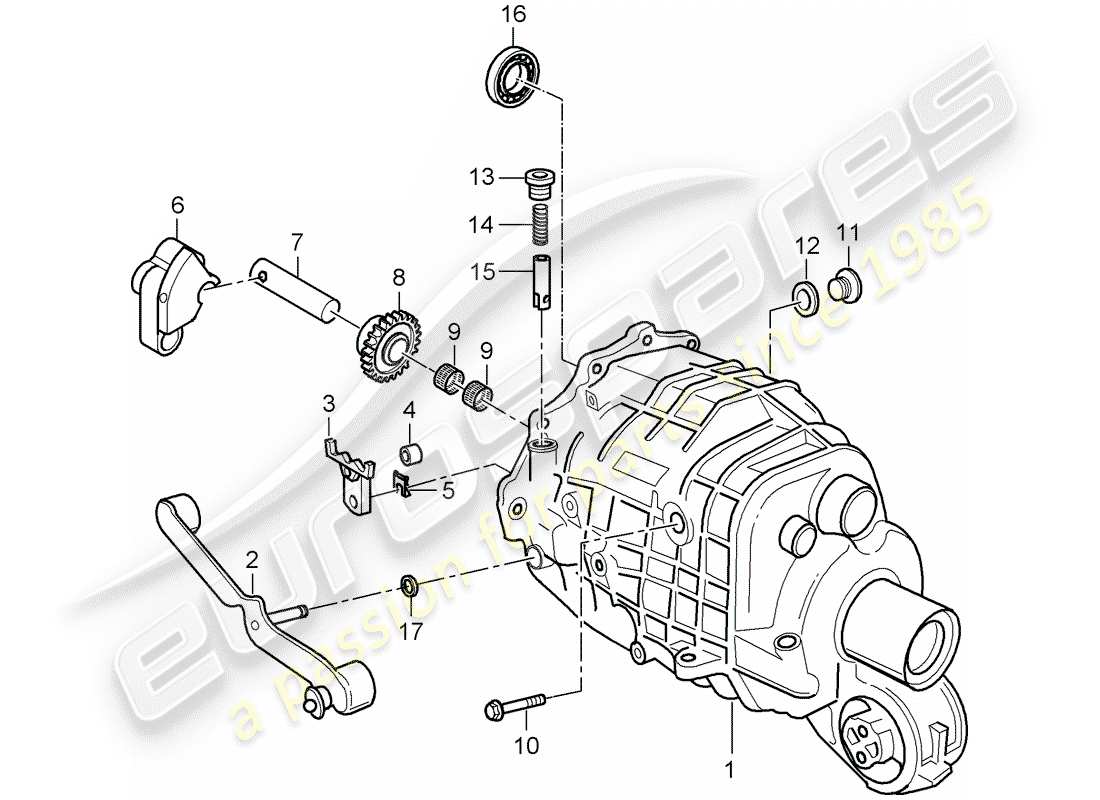 porsche 2000 (996) getriebegehäuse – getriebeabdeckung teilediagramm