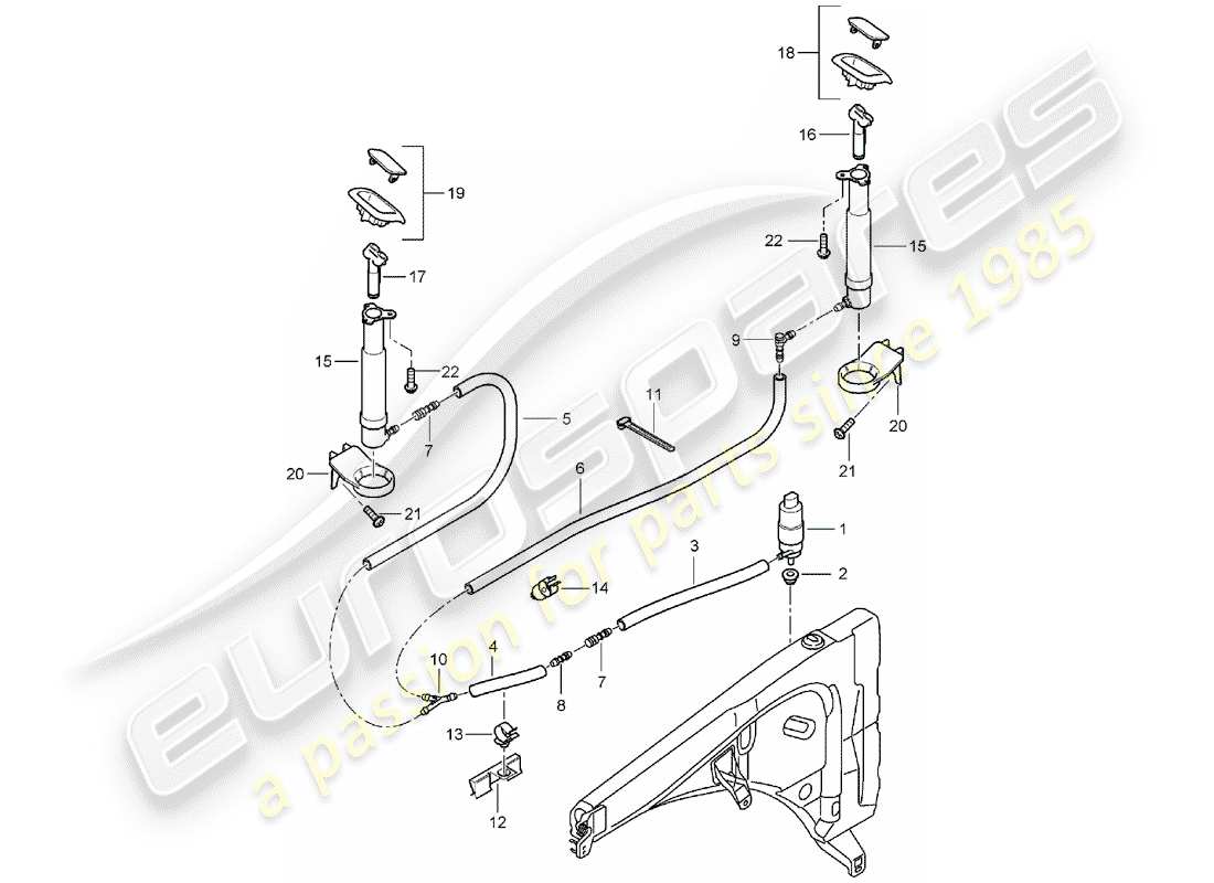 porsche 2004 (cayenne e1 9pa) scheibe teilediagramm