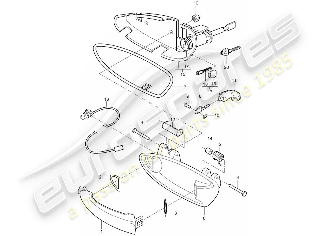 porsche 2012 (997-2) türgriff ersatzteildiagramm
