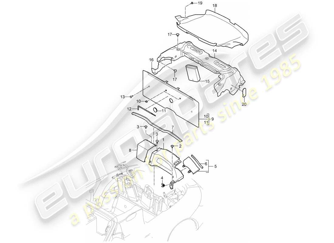 porsche 2009 (997-2) trims-teilediagramm
