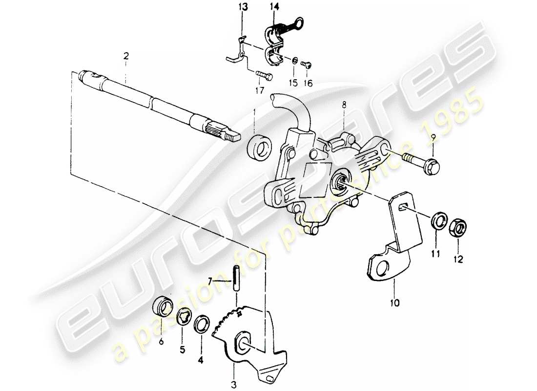 porsche 1994 (964) tiptronic - wählschalter ersatzteildiagramm
