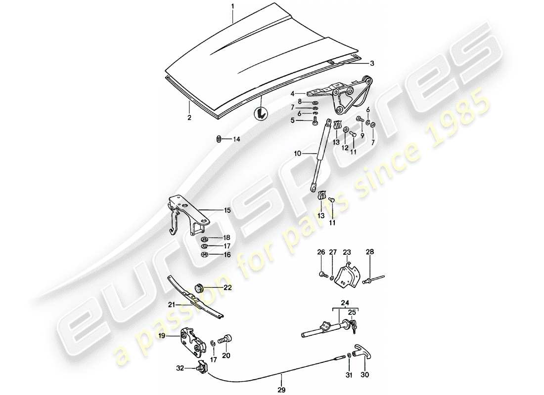 porsche 1980 (911) cover-ersatzteildiagramm