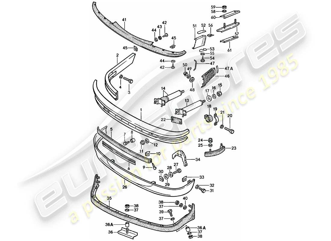 porsche 911 (1981) stoßstange ersatzteildiagramm