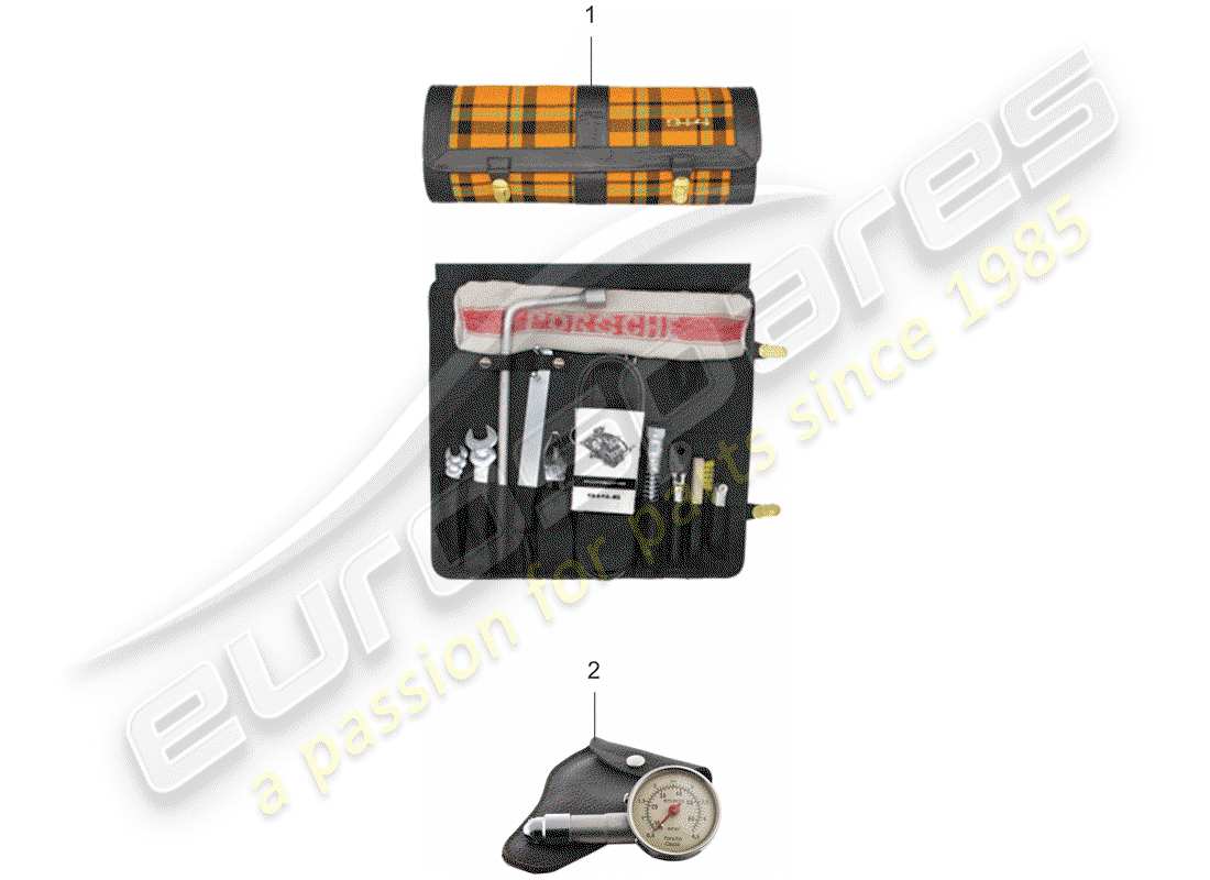 porsche 1994 (accessories) werkzeugtasche ersatzteildiagramm
