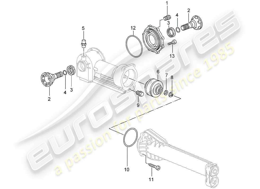 porsche 2003 (996) vorderachsdifferential - viskokupplung - einzelteile - d - mj 1999>> ersatzteildiagramm