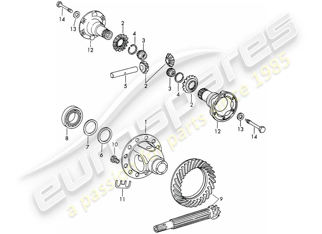 porsche 1969 (911/912) differential - - d - mj 1968>> - mj 1968 ersatzteildiagramm