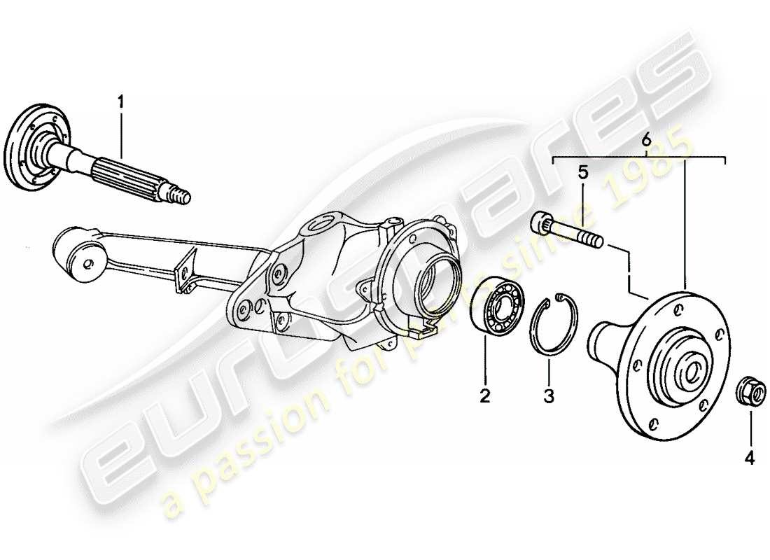 porsche 1987 (924s) hinterradwelle - schmiermittel ersatzteildiagramm