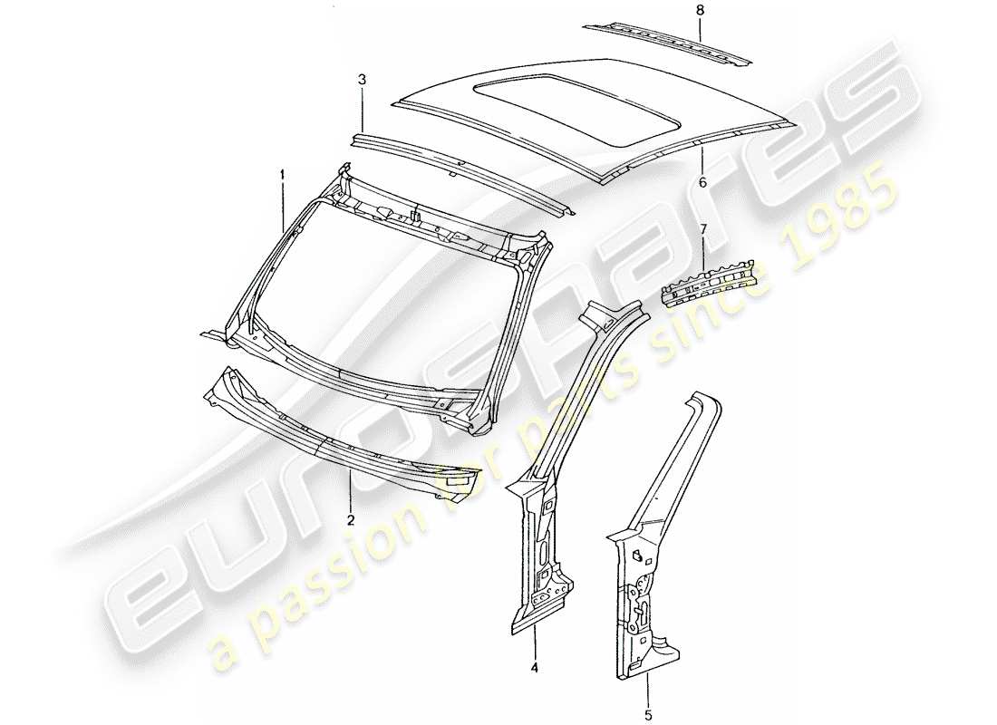porsche 2004 (996 turbo / gt2) cowl-teilediagramm