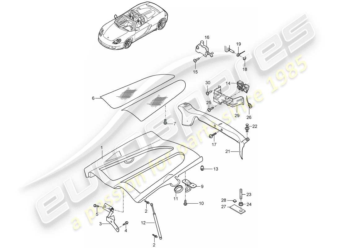 porsche 2005 (carrera gt) cover-ersatzteildiagramm