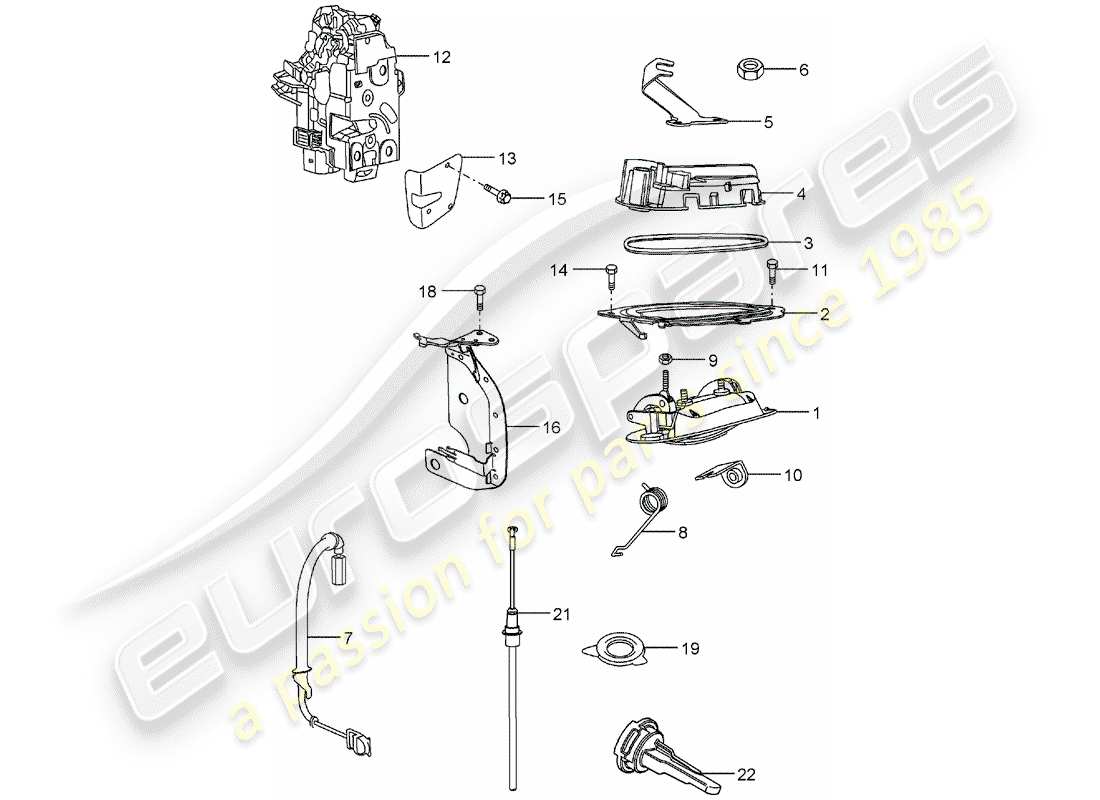 porsche 2004 (carrera gt) türgriff - türverriegelung ersatzteildiagramm