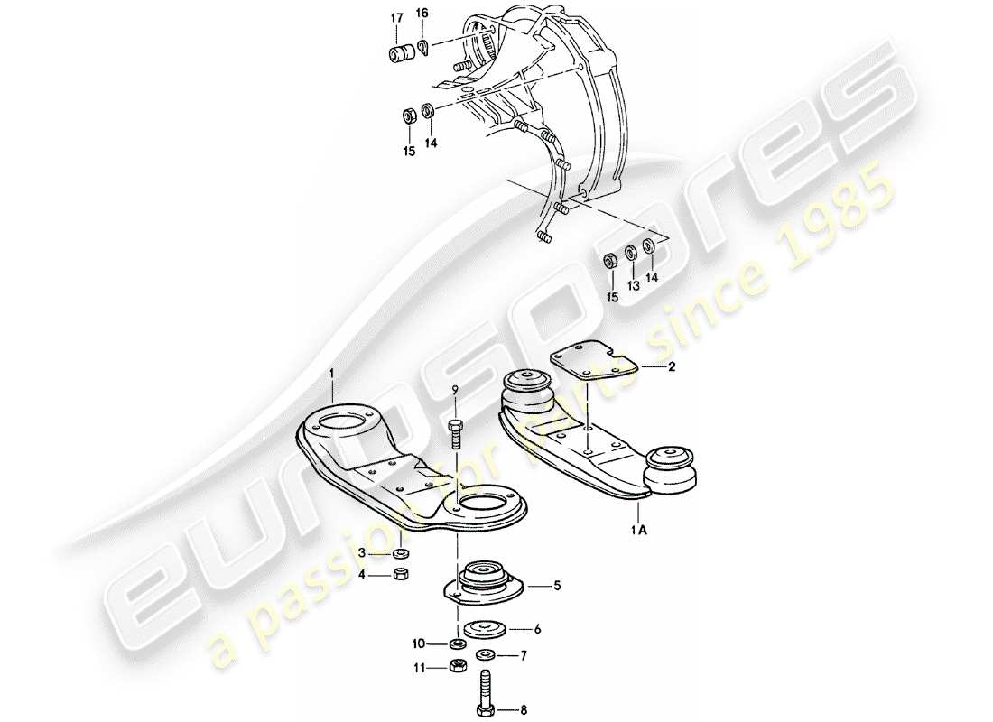 porsche 1979 (911) getriebeaufhängung teilediagramm