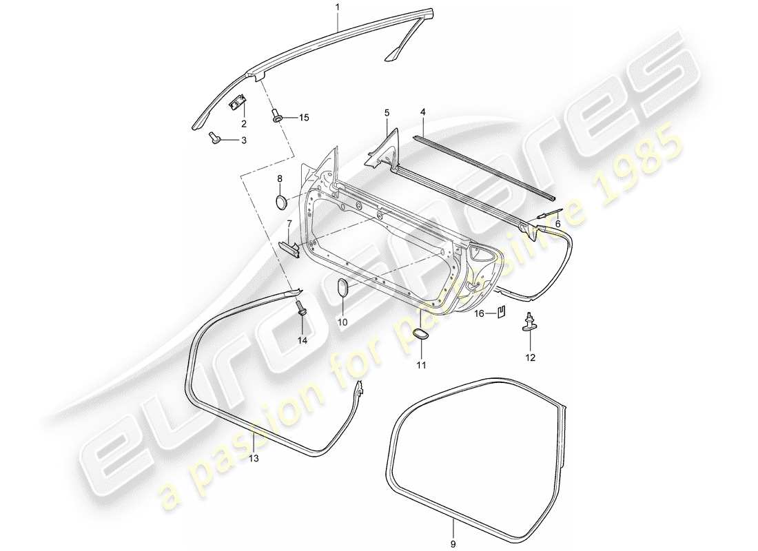 porsche 2011 (997-2) türdichtung ersatzteildiagramm