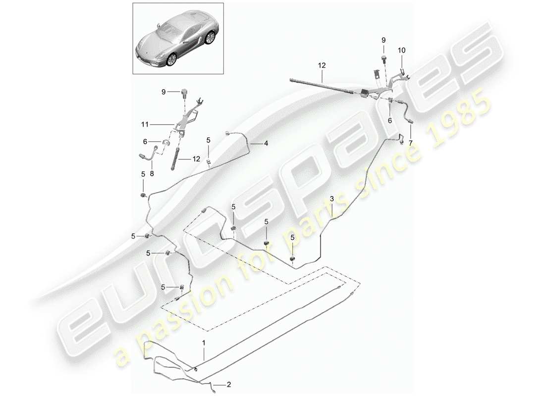 porsche 2016 (981 cayman) bremsleitungen ersatzteildiagramm