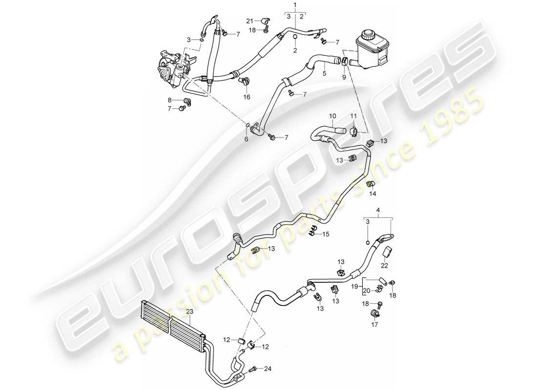 porsche 2010 (cayenne e1 9pa) servolenkung teilediagramm