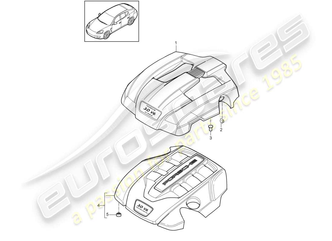 porsche 2010 (cayenne e1 9pa) motorhaube teilediagramm