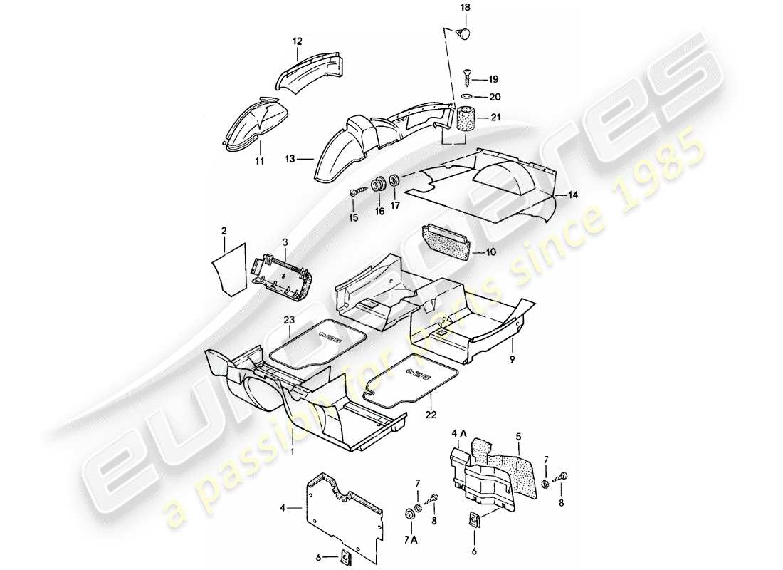 porsche 1985 (924) trims - f >> 92-cn406 384 - f >> 93-cn100 861 teilediagramm