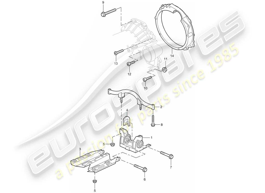 porsche 1999 (996) tiptronic - - getriebebefestigungsteile - und - zwischenflansch - d - mj 2002>> ersatzteildiagramm