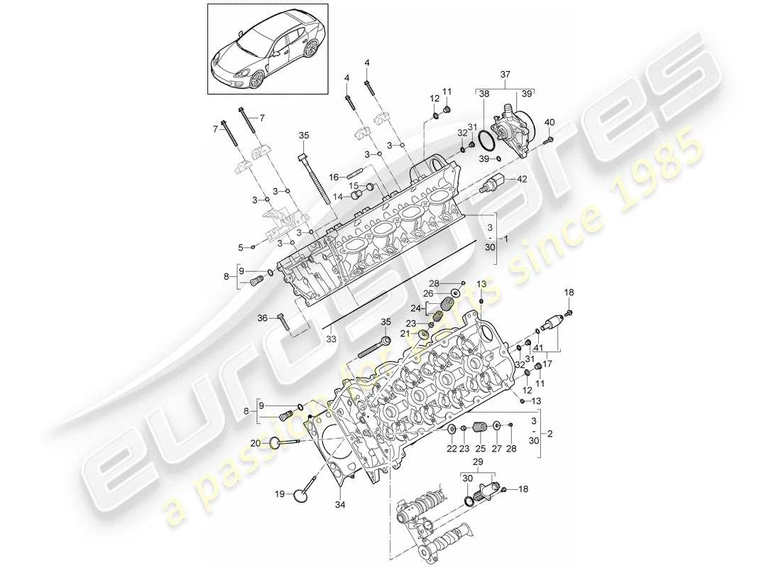 porsche 2015 (panamera 970) zylinderkopf teilediagramm