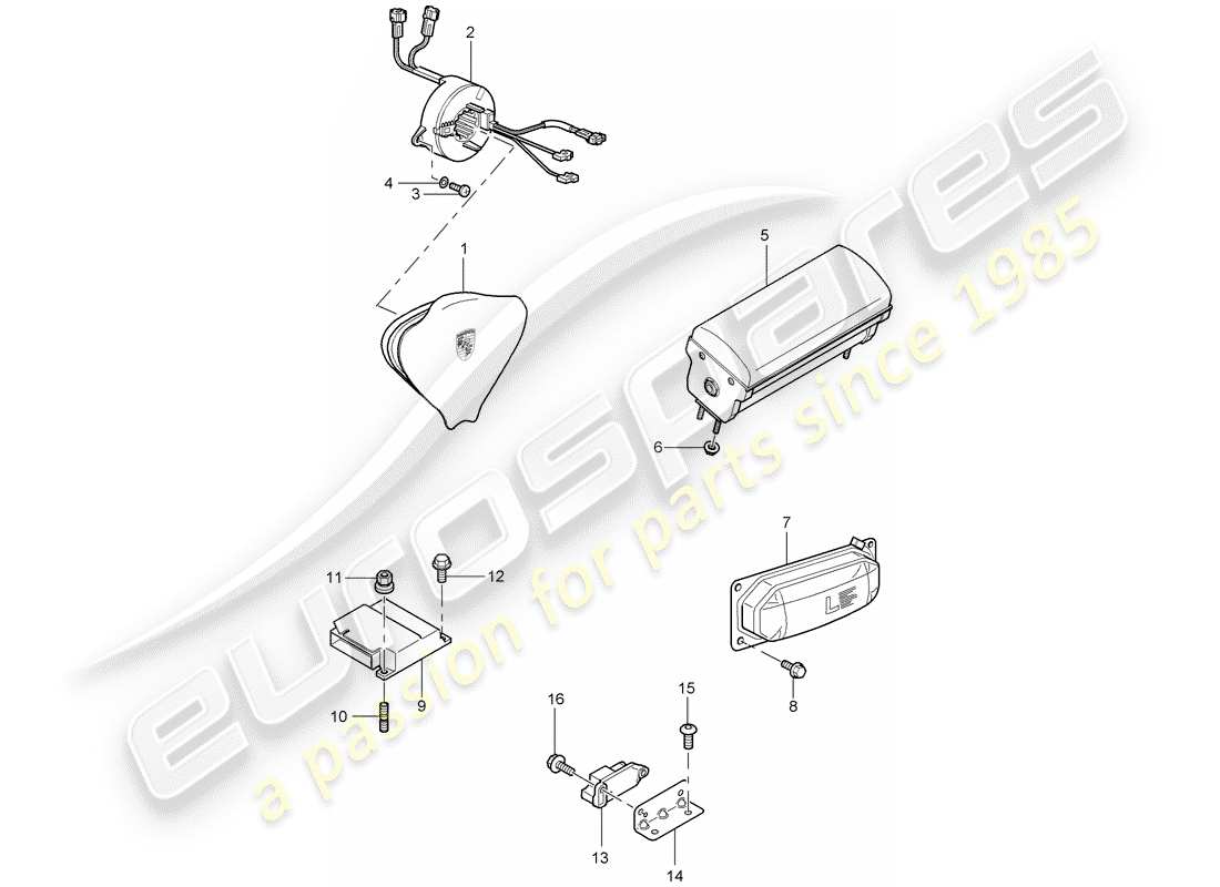 porsche 2006 (carrera gt) airbag teilediagramm